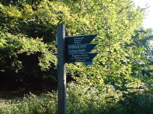 Wegweiser im Nationalpark Jasmund auf der Insel R&uuml;gen - Ostsee-Radweg