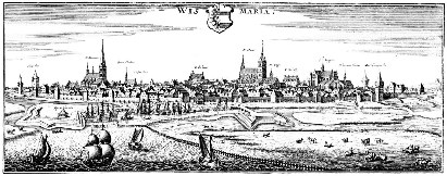 Stadtansicht Wismars von Matth&auml;us Merian sen.